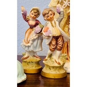 Vintage Pair of Norcrest Boy and Girl Figurines Victorian Style